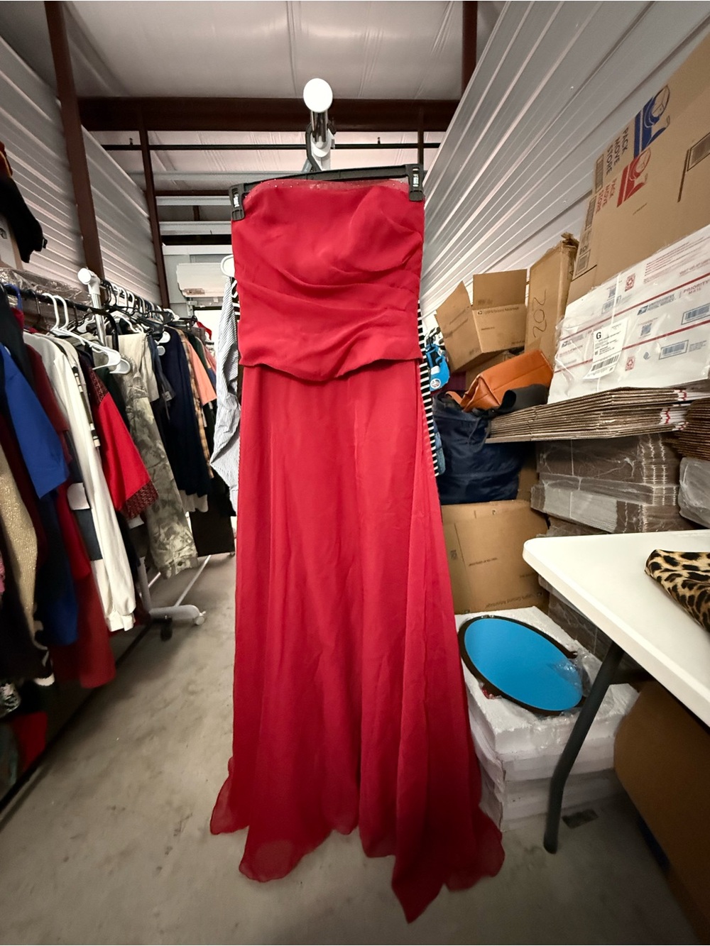 Strapless Red Formal Gown